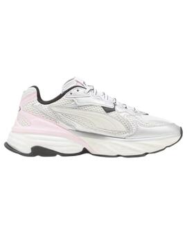 Zapatillas puma fade nitro ls plata rosa de mujer.