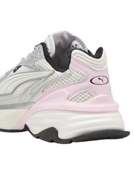 Zapatillas puma fade nitro ls plata rosa de mujer.