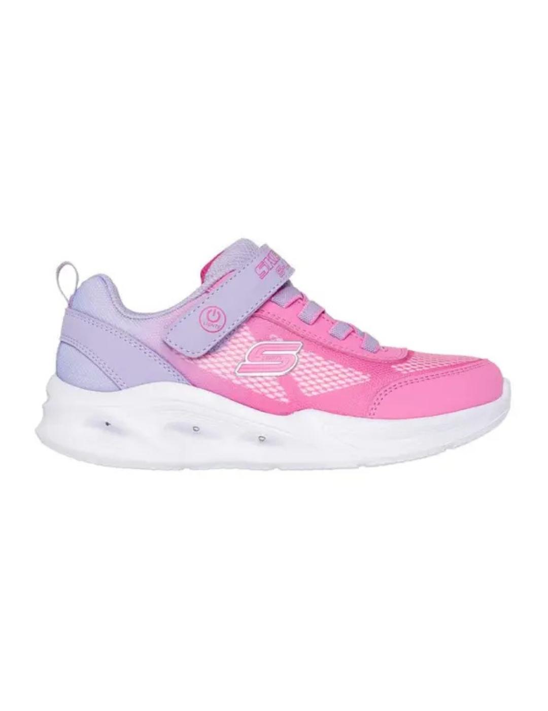 Zapatillas skechers s lights ombre deluxe rosa de niña.