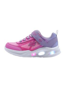 Zapatillas skechers s lights ombre deluxe rosa de niña.