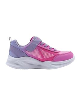 Zapatillas skechers s lights ombre deluxe rosa de niña.