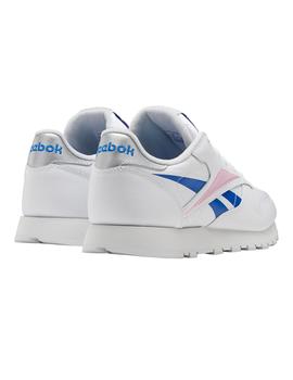 Zapatilla para mujer Reebok CL LTHR BLANCO AZUL ROSA