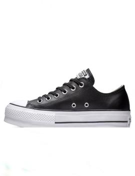 Zapatilla All star Chuck Taylor plataf. piel negro de mujer