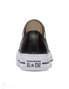 Zapatilla All star Chuck Taylor plataf. piel negro de mujer