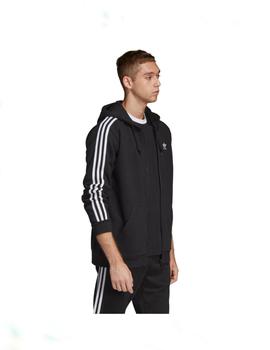 Chaqueta con capucha adidas 3-stripes fz negro de hombre