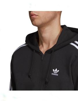 Chaqueta con capucha adidas 3-stripes fz negro de hombre