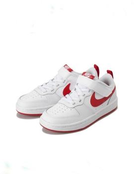 Zapatilla Nike court borough low 2 psv blanco rojo de niño