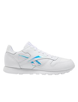 Zapatilla reebok Classic leather blanco brillo junior