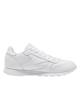 Zapatilla reebok Classic leather blanco brillo junior