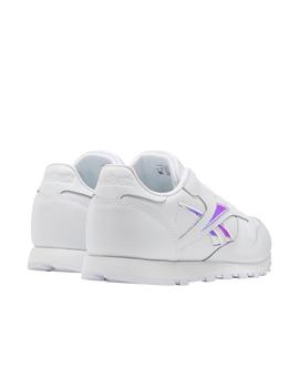 Zapatilla reebok Classic leather blanco brillo junior