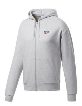 chaqueta reebok cl f vector fullzip gris de hombre