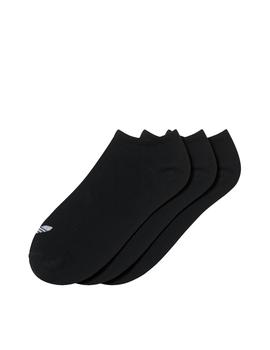 calcetines adidas tobilleros trefoil negro unisex