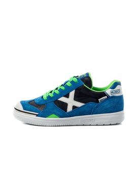 Zapatilla munich gresca kid azul verde de niño