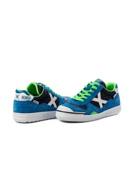 Zapatilla munich gresca kid azul verde de niño