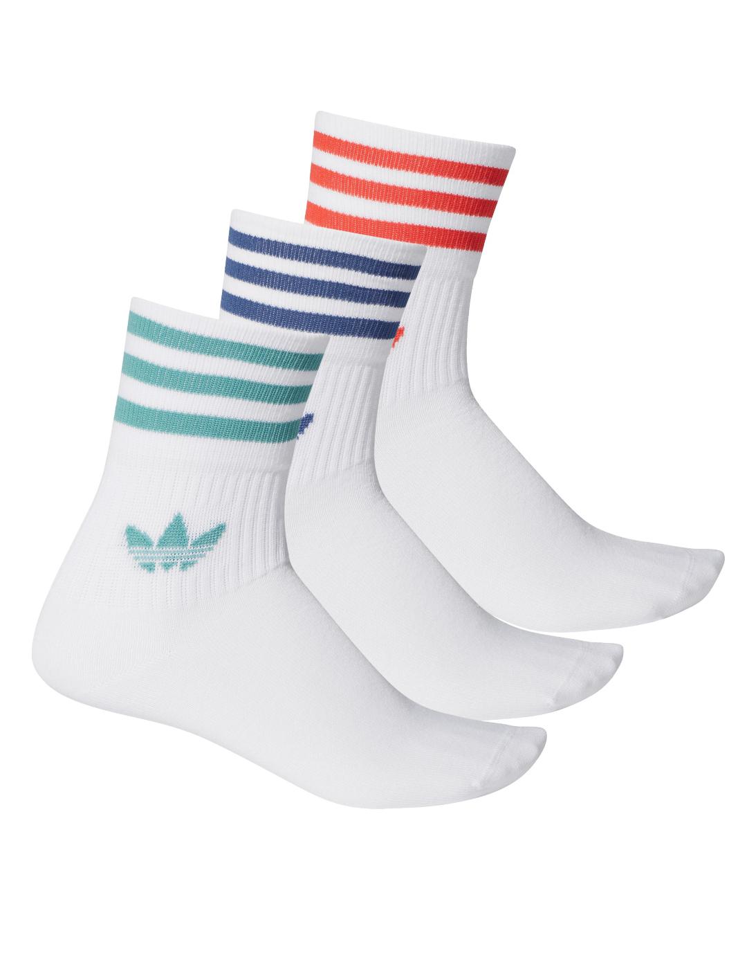 calcetines adidas media caña tres colores unisex