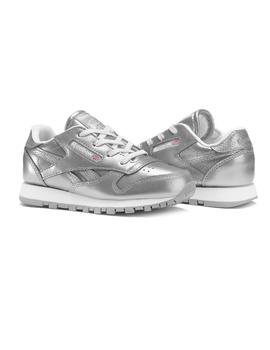 Zapatilla Reebok Classic Leather Metallic Plata