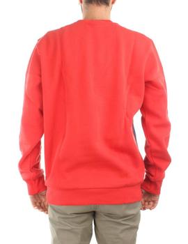 sudadera reebok cl f linear crew rojo azul de hombre