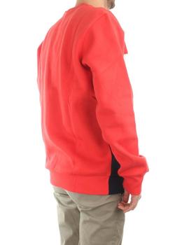 sudadera reebok cl f linear crew rojo azul de hombre