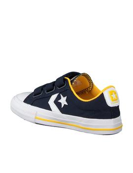 zapatilla converse star player 3v ox azul amarillo de niño