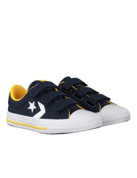 zapatilla converse star player 3v ox azul amarillo de niño