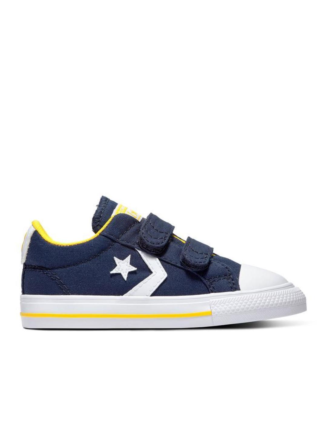 zapatilla converse star player 2v ox azul amarillo de bebé