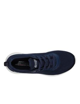 zapatillas kechers bobs sport azul de mujer.