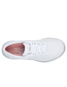 skechers flex appeal 3.0  First Insight blanco plata de muje