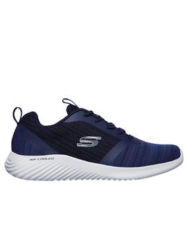 zapatilla Skechers bounder azul de hombre.