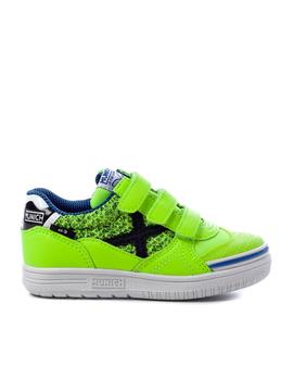 zapatilla munich G3 indoor amarillo de niño.