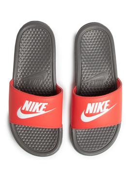 chamclas nike benassi jdi gris rojo de hombre