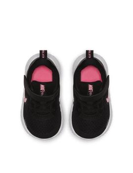 zapatilla nike revolution 5 tdv negro rosa de niña.