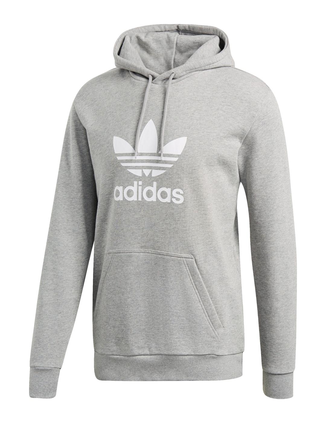 carbohidrato parásito Todo tipo de sudadera adidas trefoil hoodie gris de hombre.