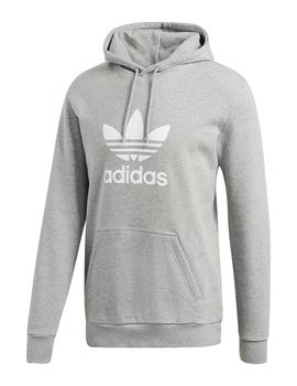 sudadera adidas trefoil hoodie gris de hombre.