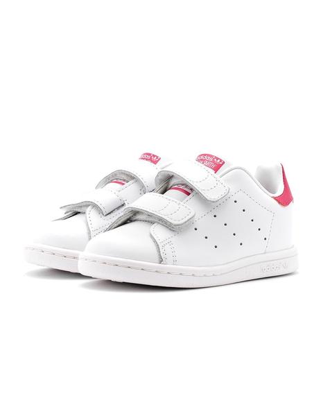 sin Orador Fondo verde Zapatillas de Niña Adidas Stan Smith Blanco/Rosa