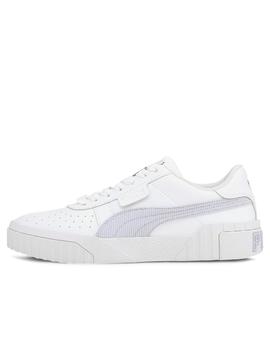 zapatillas puma cali corduroy blanco violeta de mujer.