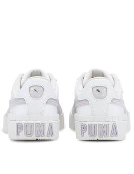 zapatillas puma cali corduroy blanco violeta de mujer.