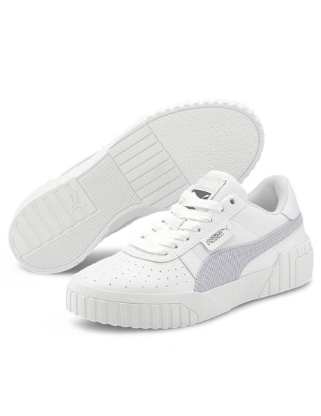 puma cali corduroy blanco violeta de mujer.