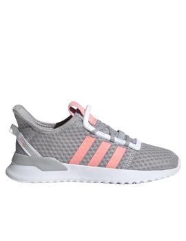 zapatilla adidas U path run gris rosa de niña.