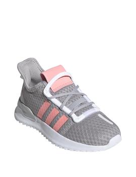 zapatilla adidas U path run gris rosa de niña.