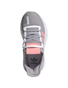 zapatilla adidas U path run gris rosa de niña.