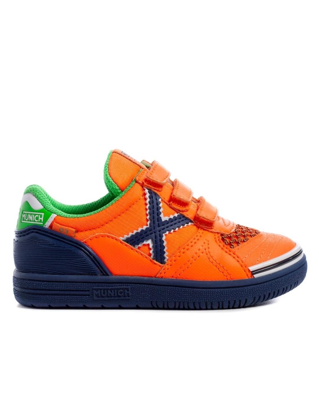 zapatillas munich g3 kid vco indoor 141 naranja de niño