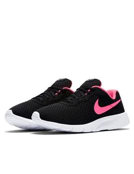 Zapatillas Nike tanjun negro rosa de niña.