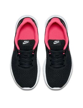 Zapatillas Nike tanjun negro rosa de niña.