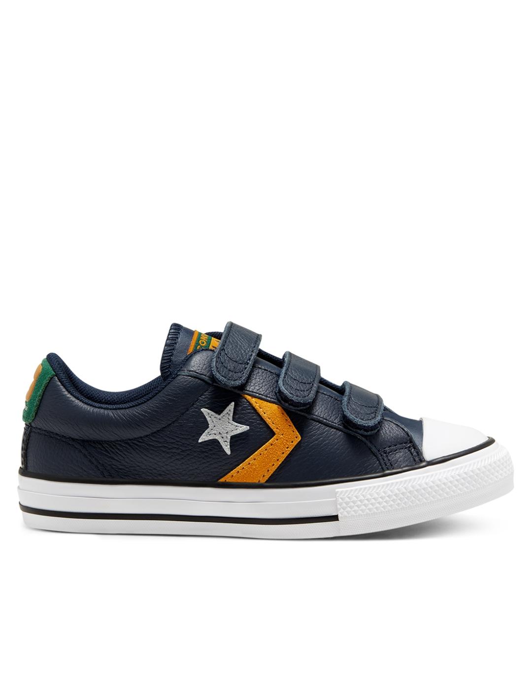 zapatilla converse star player piel marino amarill