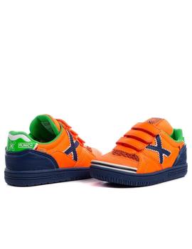 zapatillas munich g3 kid vco indoor 141 naranja de niño