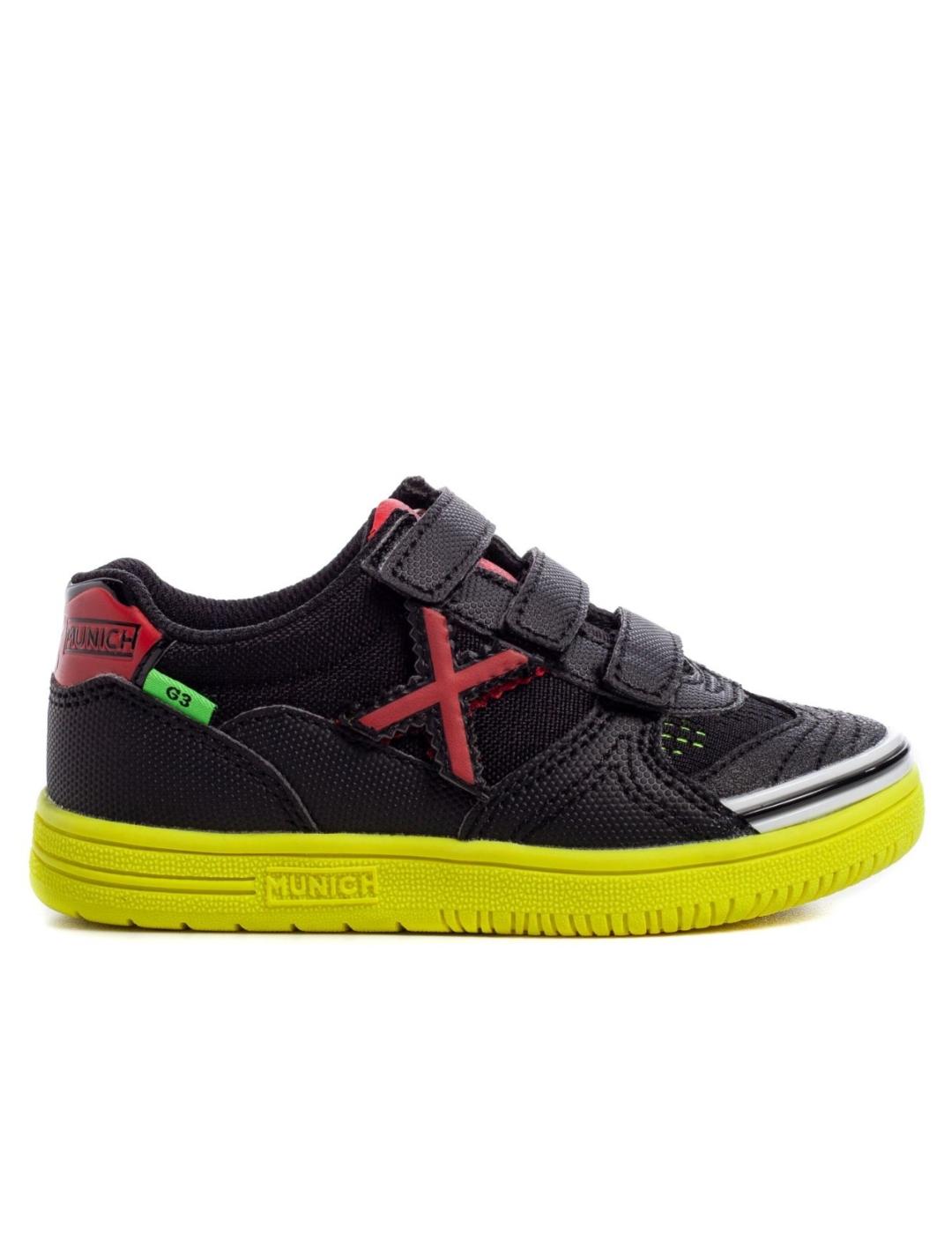 Complaciente Interpersonal muerte Zapatillas munich g3 kid switch negro de niño.