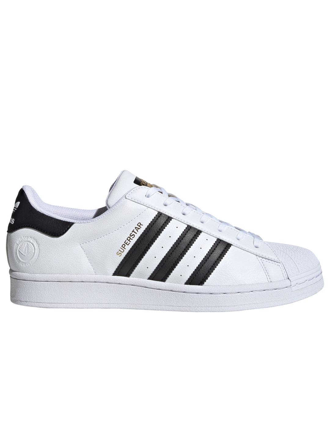 Zapatillas adidas superstar vegan blanco negro de hombre.