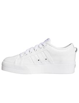 Zapatillas adidas nizza platform w piel blanco de mujer.