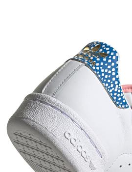 Zapatilla adidas continental 80 w blanco azul verde de mujer