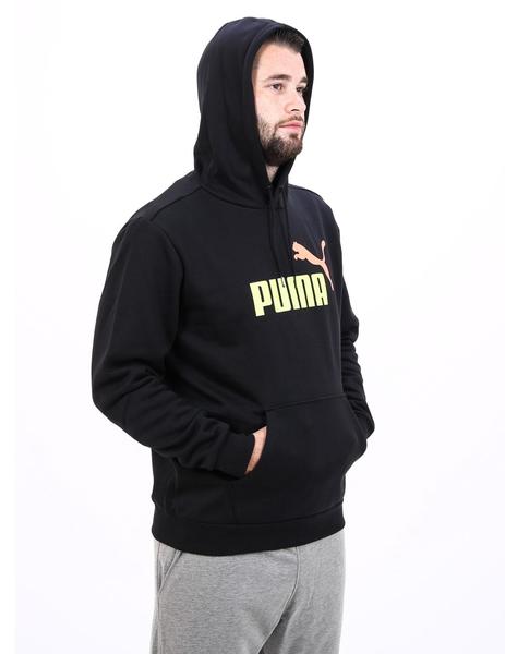 sudadera puma big logo negro amarillo de hombre.